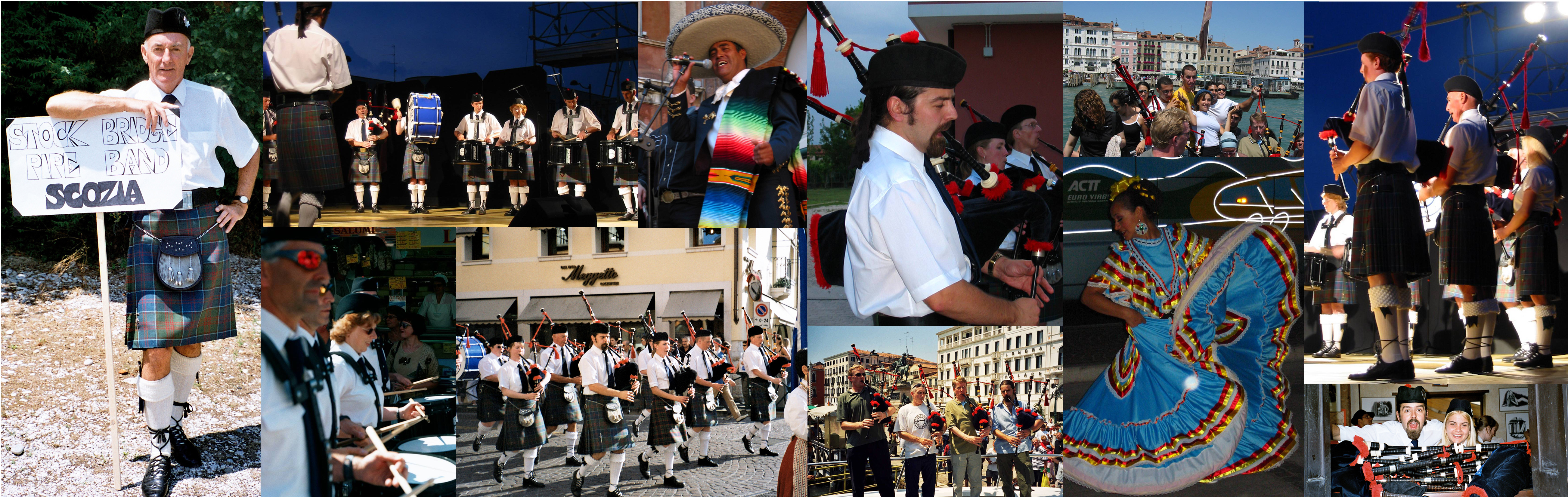 Stockbridge Pipe Band at the Circoscrizioni in Folclore festival, Treviso, 2003
